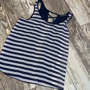 Navy & White Tank